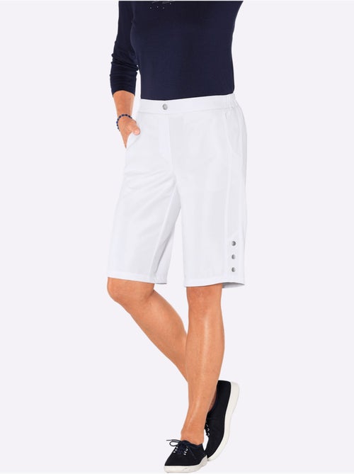 Bermuda léger à ceinture élastique avec 2 poches et boutons décoratifs - Taille standard - Witt - Kiabi