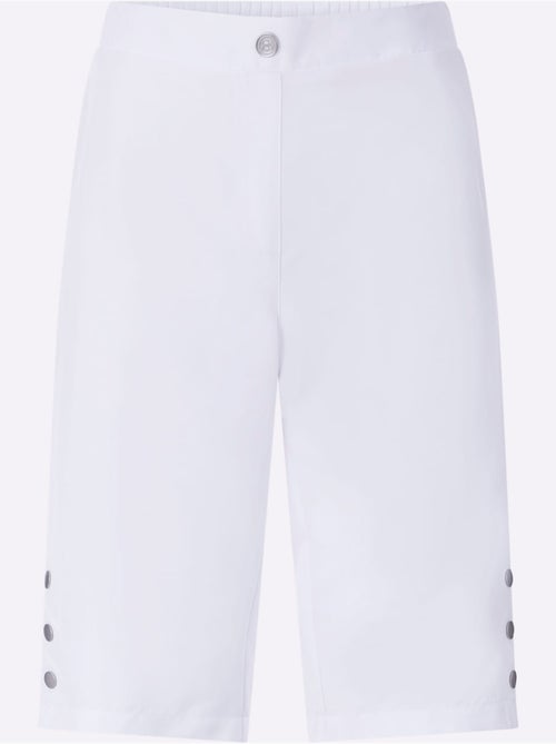 Bermuda léger à ceinture élastique avec 2 poches et boutons décoratifs - Taille standard - Witt - Kiabi