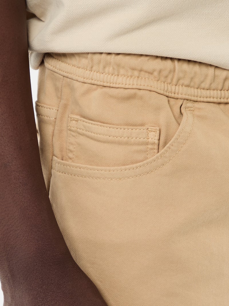 Bermuda léger avec cordons de serrage Beige - Kiabi