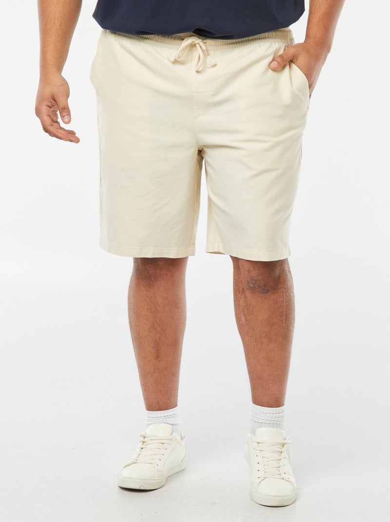 Bermuda léger avec taille élastiquée BLANC - Kiabi