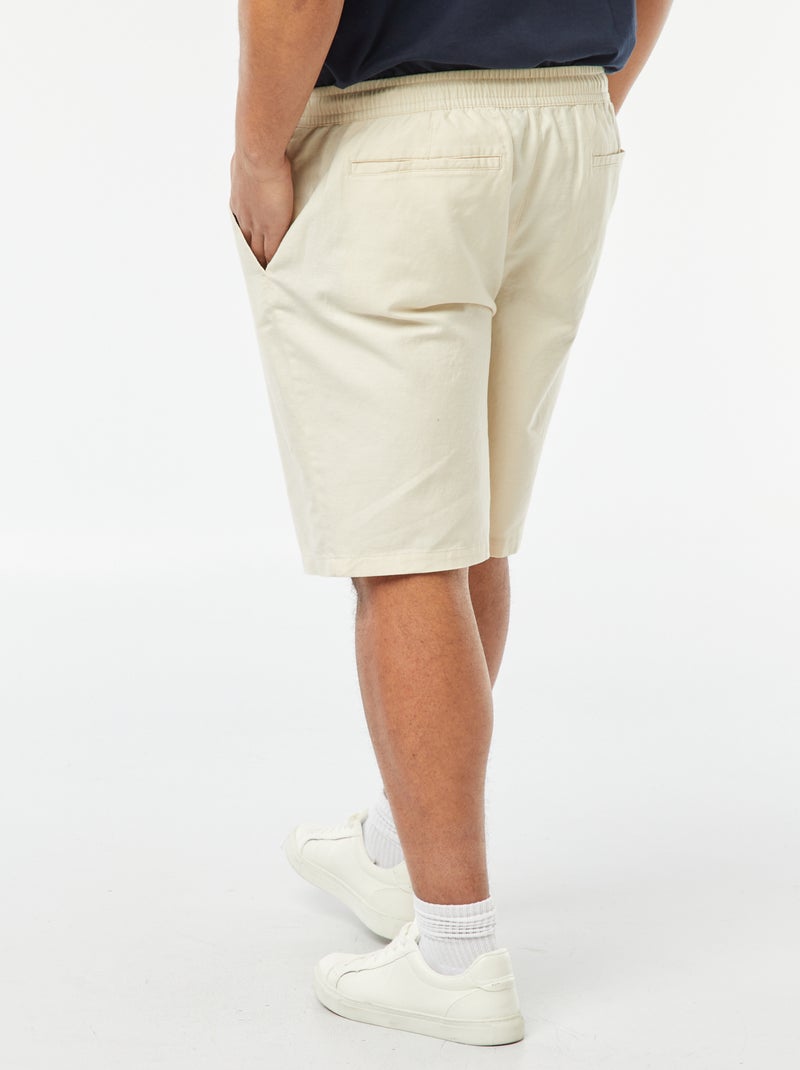 Bermuda léger avec taille élastiquée BLANC - Kiabi