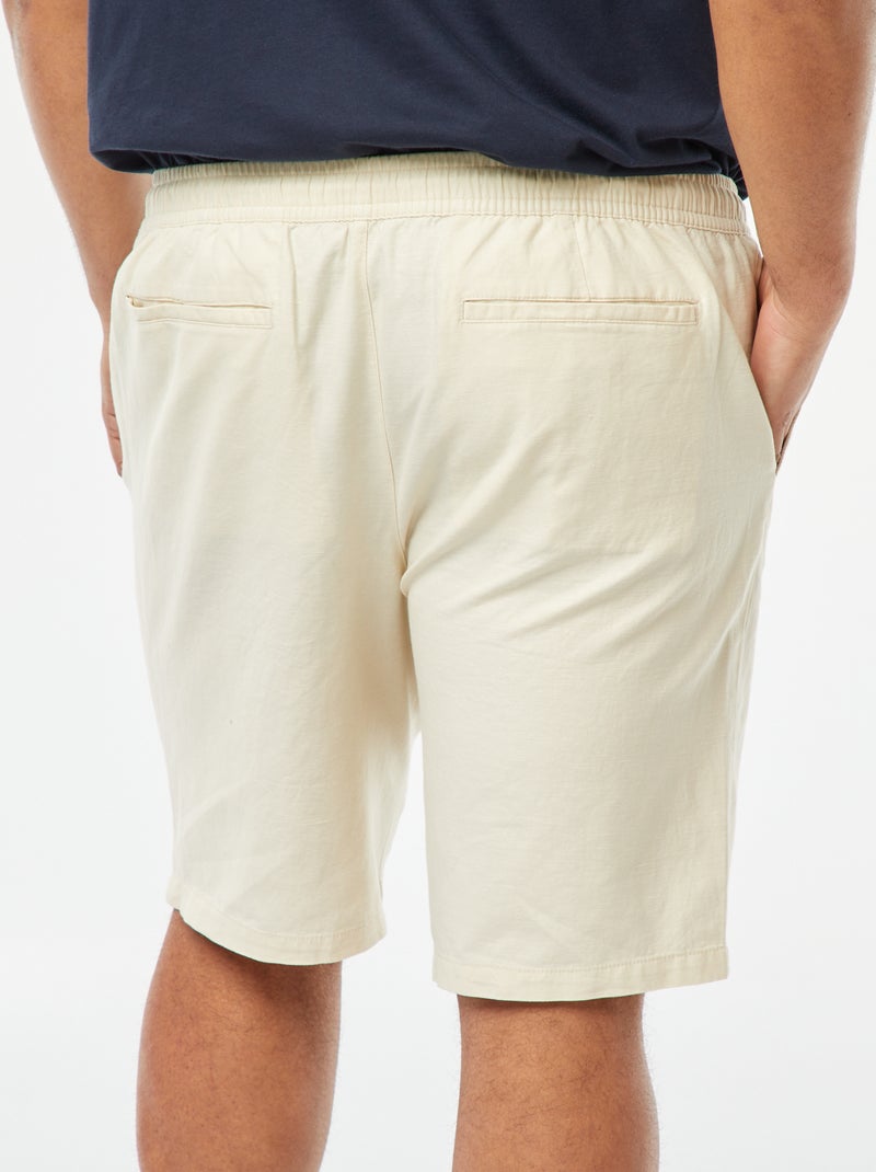 Bermuda léger avec taille élastiquée BLANC - Kiabi