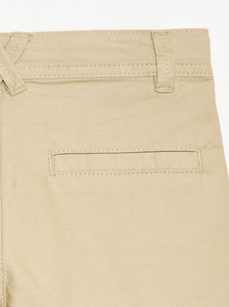 Bermuda léger effet lin en oxford Beige - Kiabi