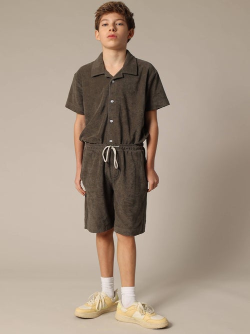 Bermuda léger en coton avec poches et ceinture 'Deeluxe' - Kiabi