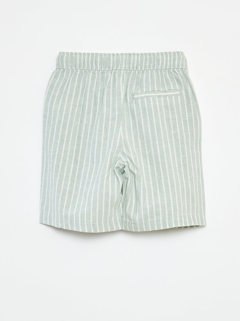 Bermuda léger et rayé VERT - Kiabi