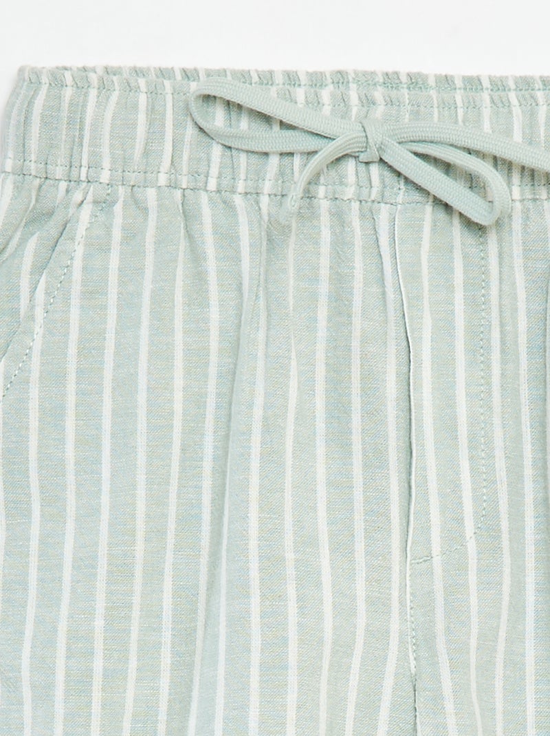 Bermuda léger et rayé VERT - Kiabi