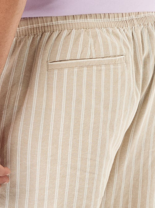 Bermuda léger uni avec 4 poches - Kiabi