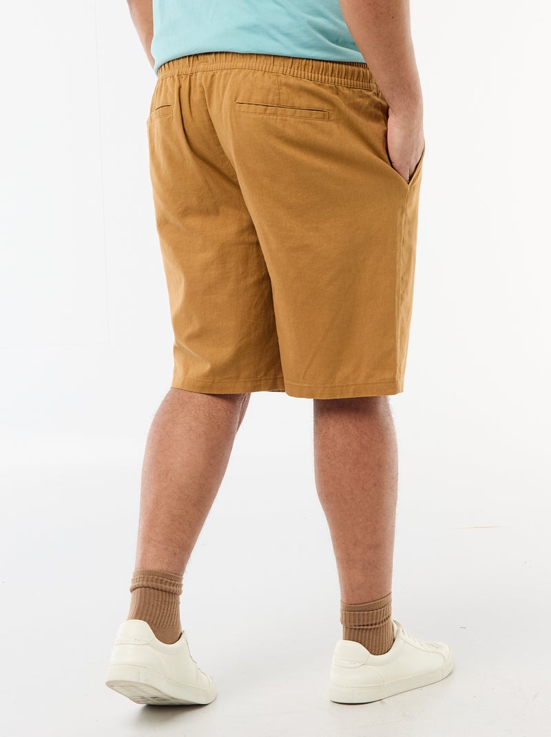 Bermuda léger uni avec 4 poches Beige - Kiabi