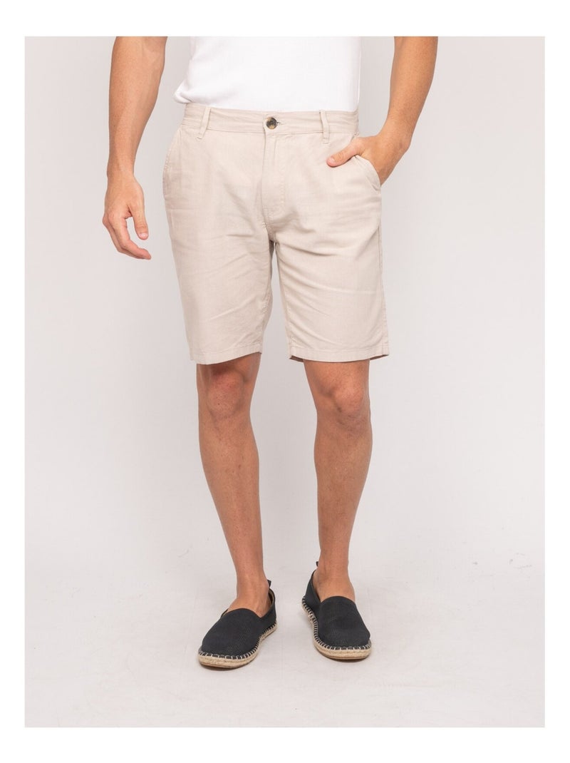 Bermuda lin BAYPLUM Beige - Kiabi
