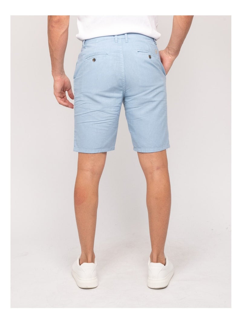 Bermuda lin BAYPLUM Bleu ciel - Kiabi
