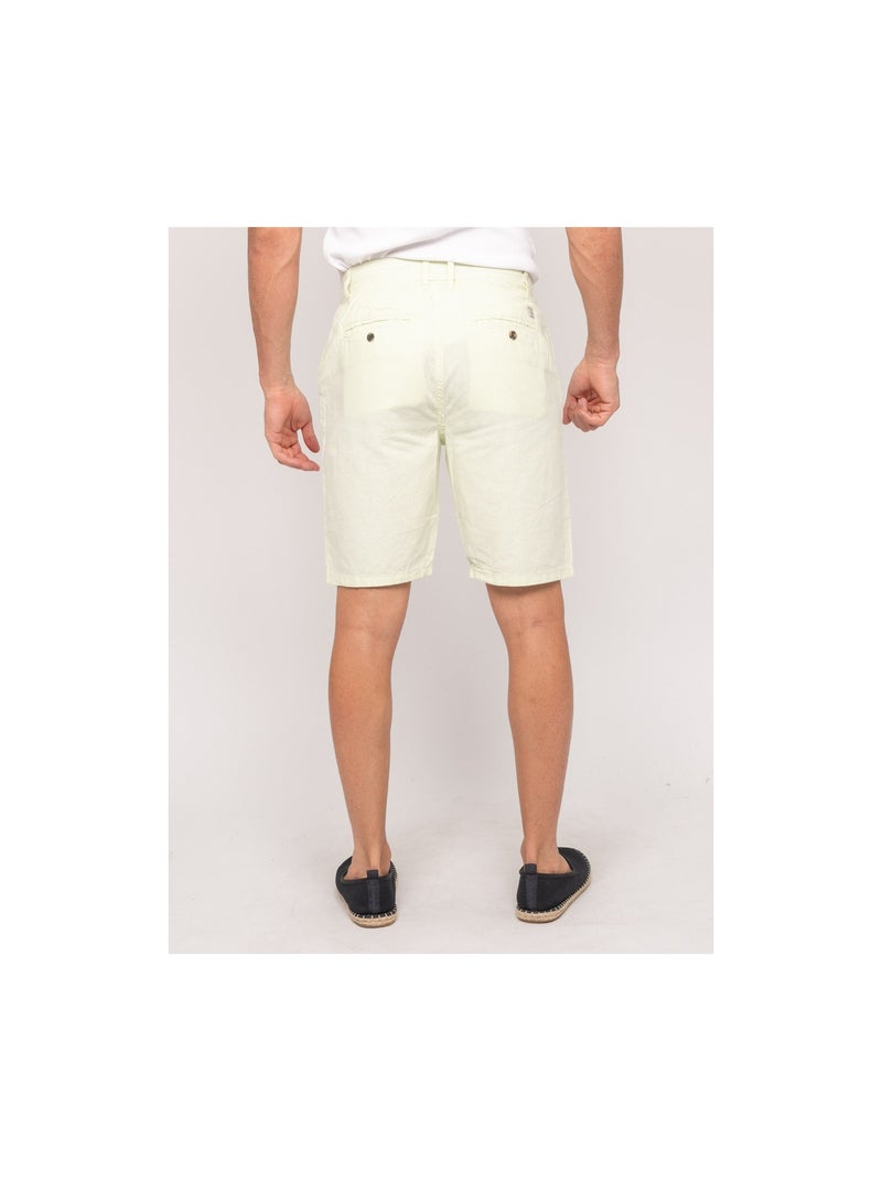 Bermuda lin BAYPLUM Vert clair - Kiabi