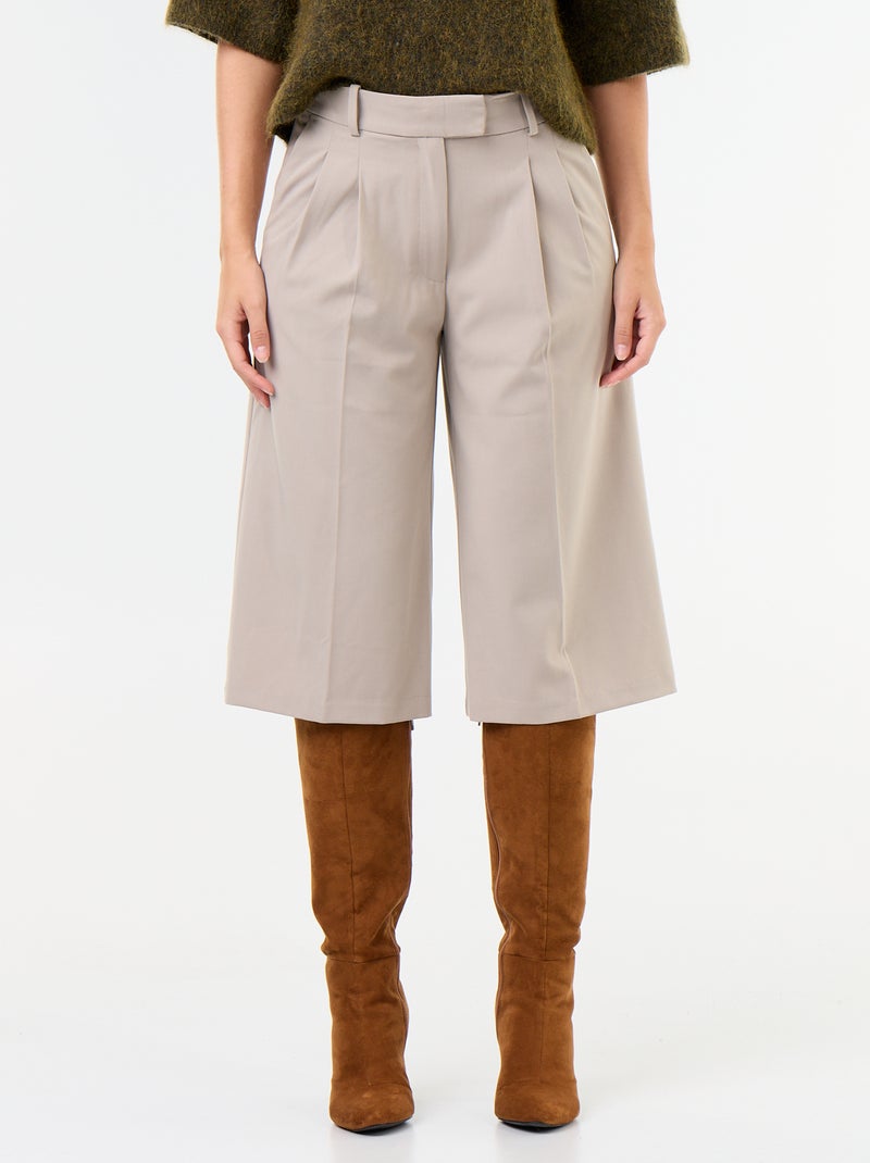Bermuda long coupe chino Beige - Kiabi