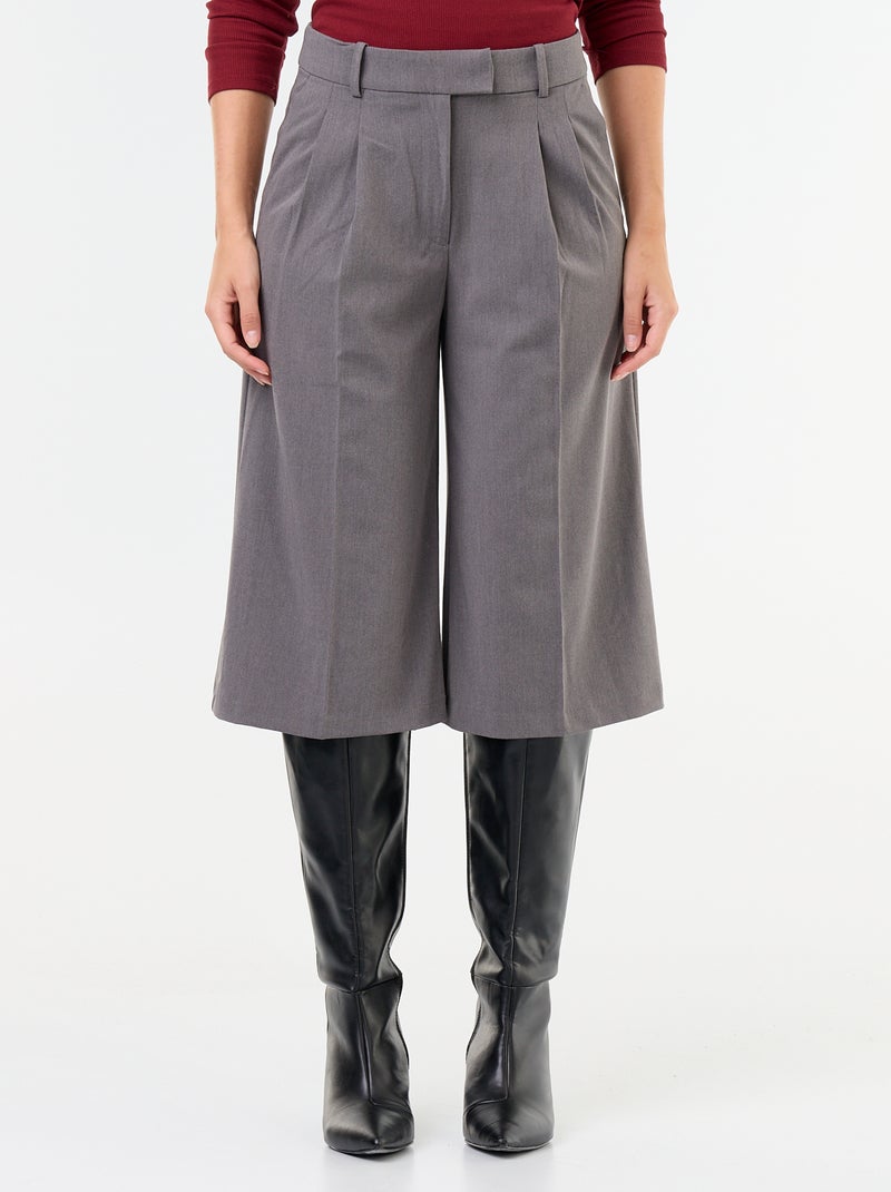Bermuda long coupe chino Gris - Kiabi