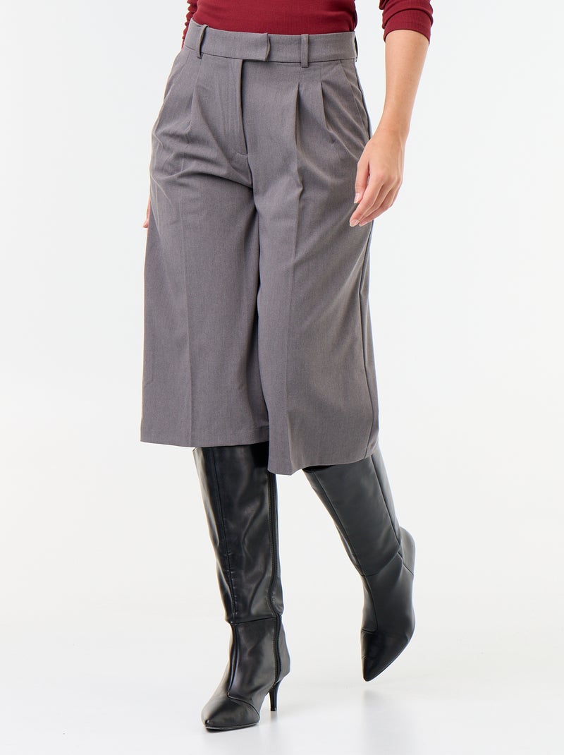 Bermuda long coupe chino Gris - Kiabi