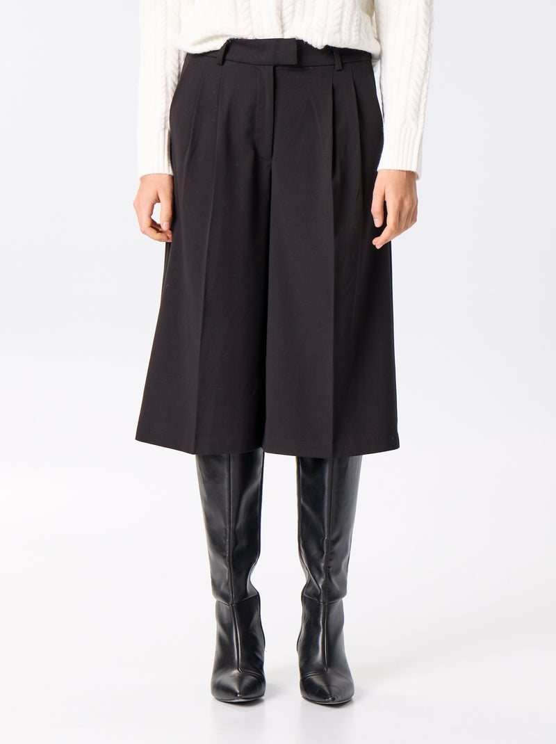 Bermuda long coupe chino Noir - Kiabi