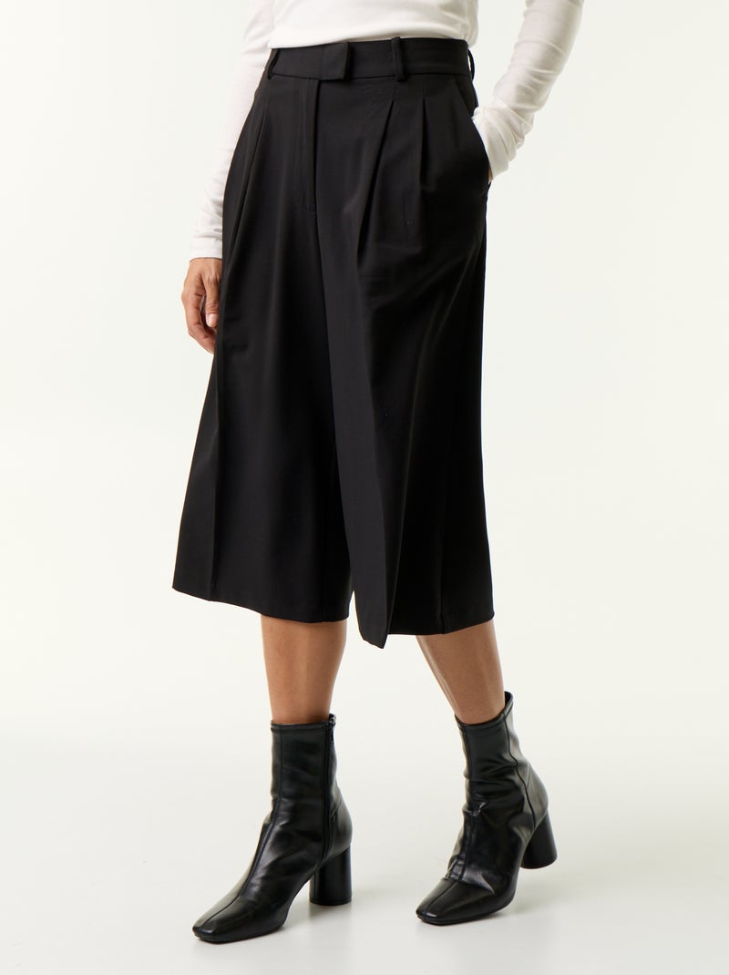 Bermuda long coupe chino Noir - Kiabi