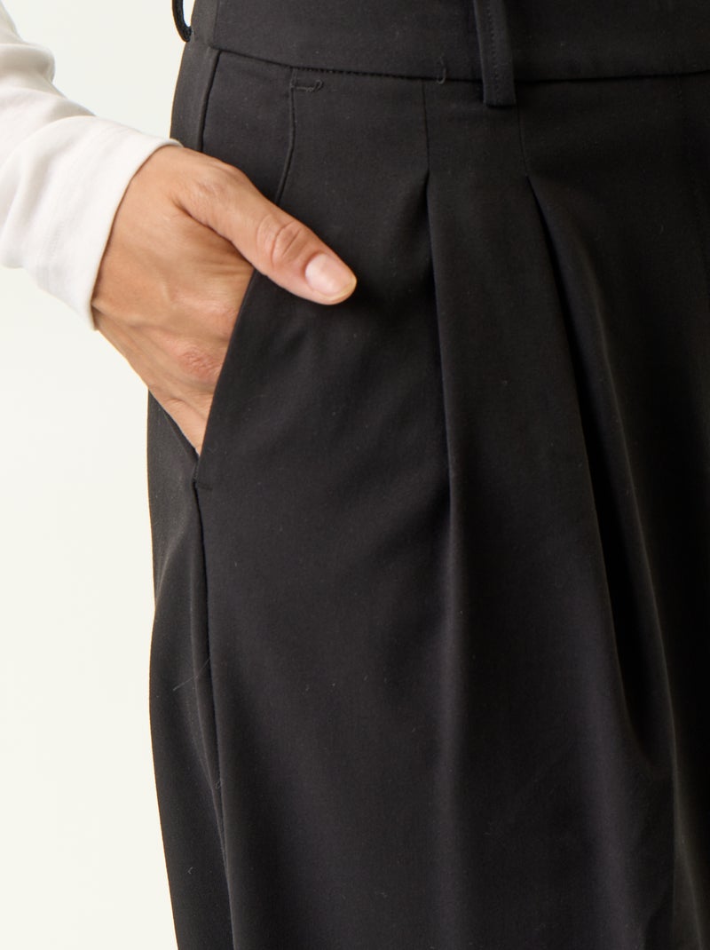 Bermuda long coupe chino Noir - Kiabi