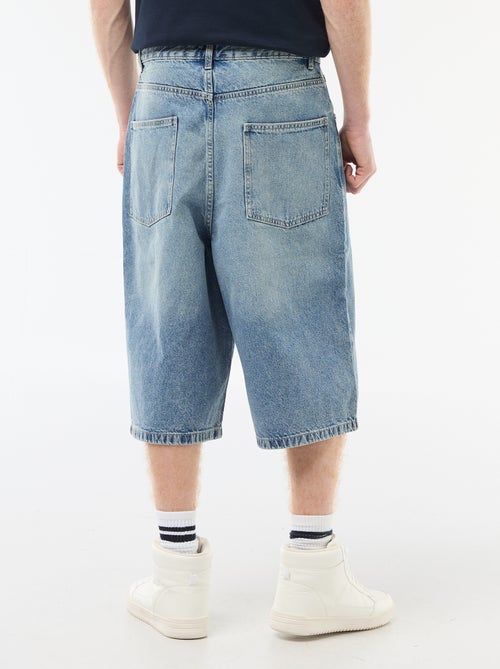 Bermuda long denim en coton - Kiabi