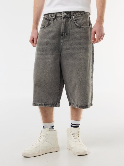 Bermuda long denim en coton - Kiabi