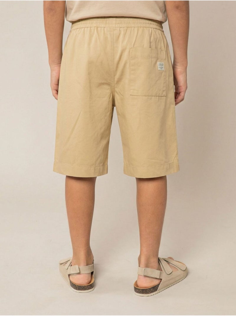 Bermuda loose GARCON en 100% coton 'Deeluxe' Beige coquille - Kiabi
