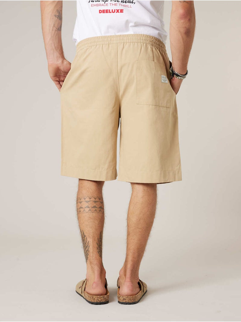 Bermuda loose homme en 100% coton 'Deeluxe' Beige coquille - Kiabi
