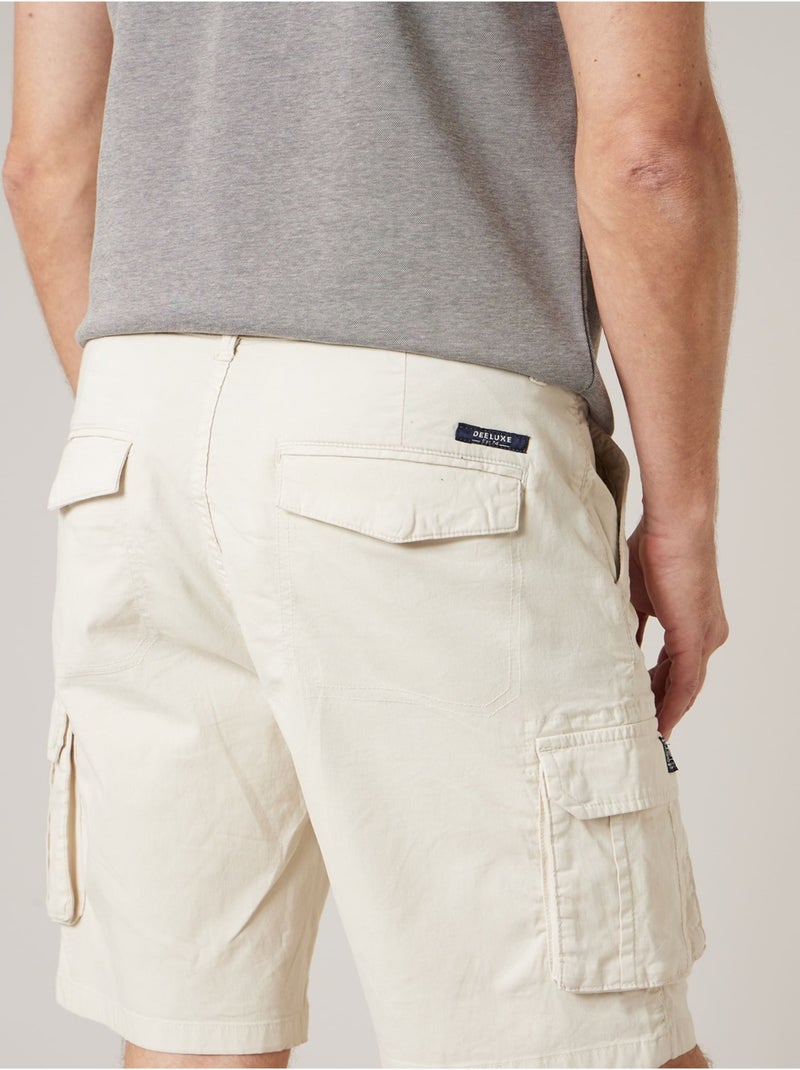 Bermuda loose homme twill coton strech  'Deeluxe' Beige argile - Kiabi