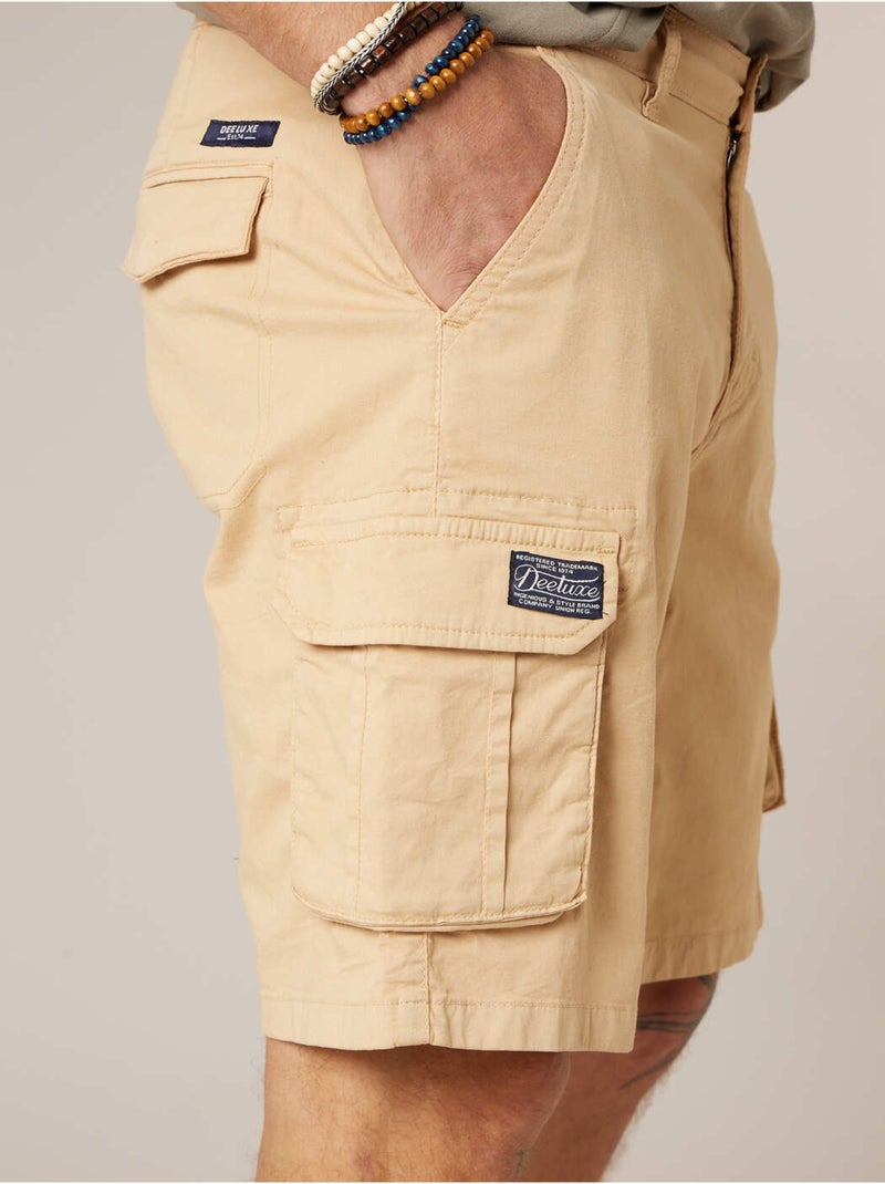Bermuda loose homme twill coton strech  'Deeluxe' Beige coquille - Kiabi