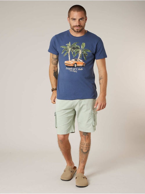 Bermuda loose homme twill coton strech  'Deeluxe' - Kiabi