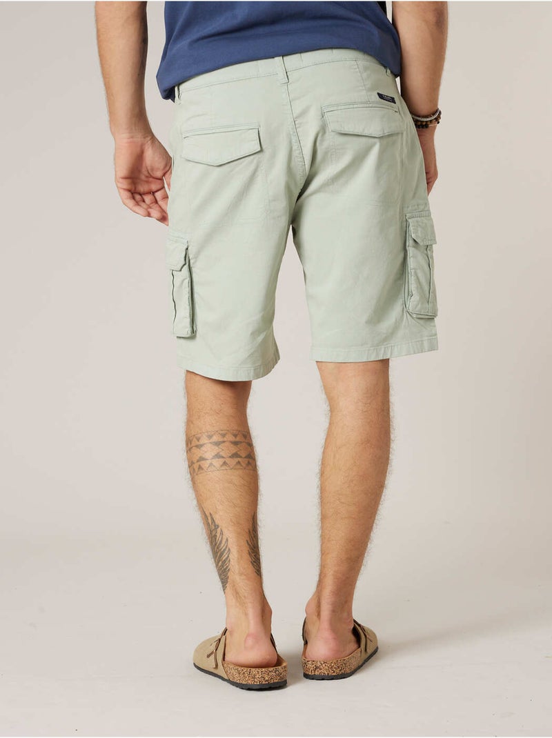 Bermuda loose homme twill coton strech  'Deeluxe' Vert tilleul - Kiabi