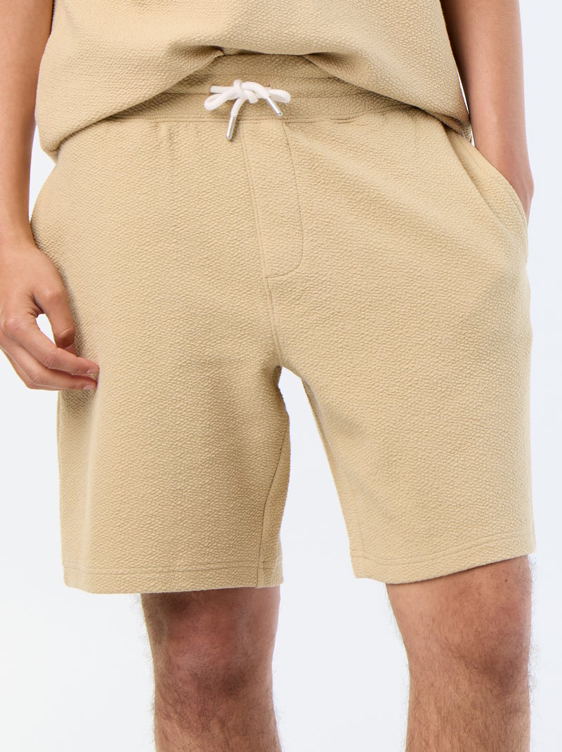 Bermuda maille lourde uni Beige - Kiabi