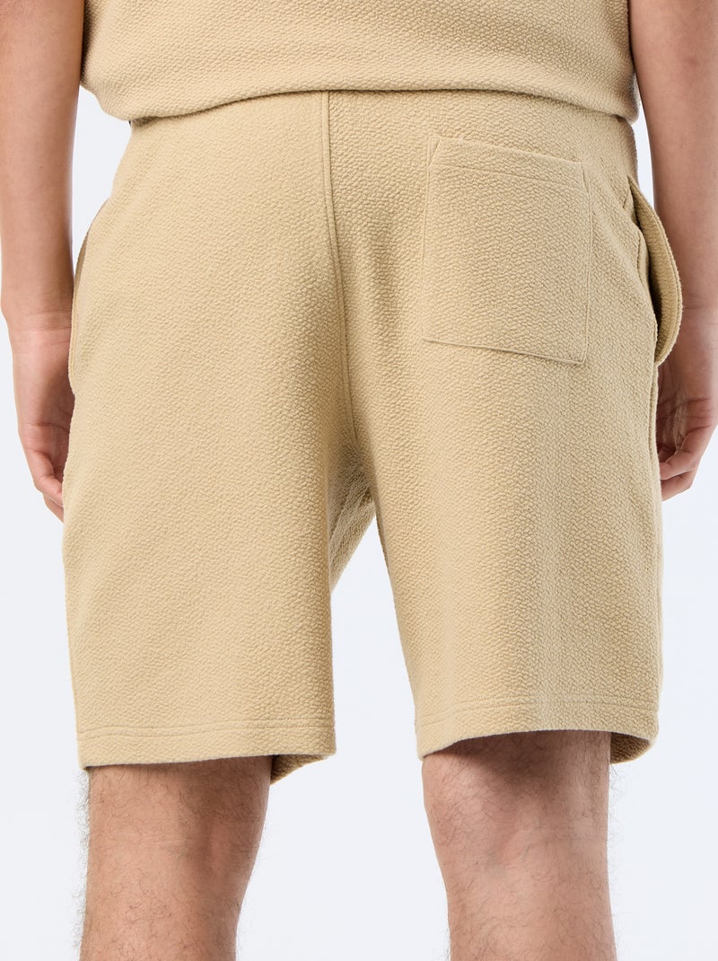 Bermuda maille lourde uni Beige - Kiabi