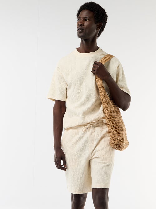 Bermuda maille lourde uni - Kiabi