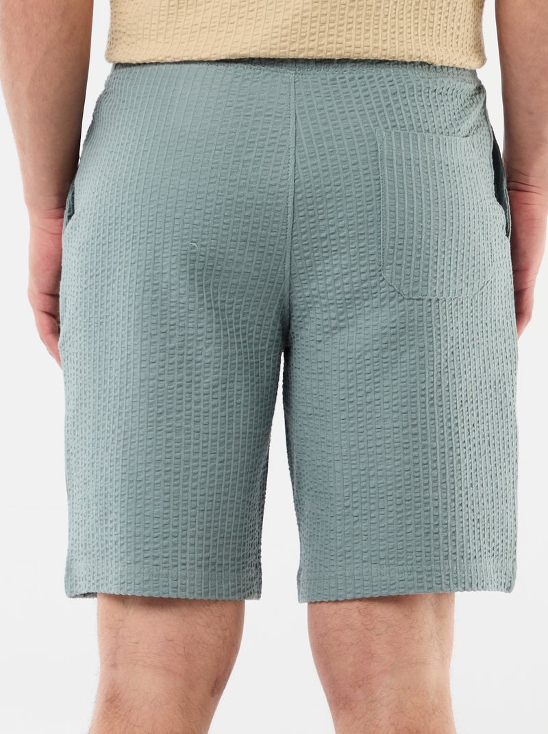 Bermuda maille lourde uni Bleu - Kiabi