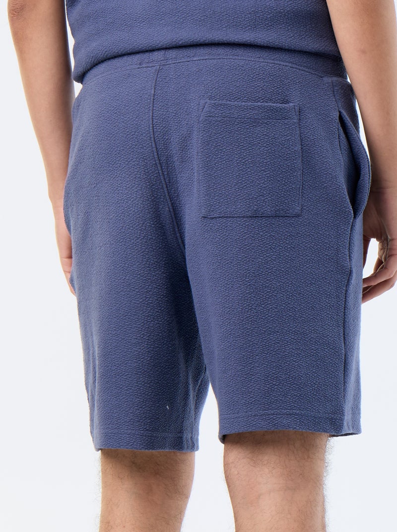 Bermuda maille lourde uni Bleu - Kiabi