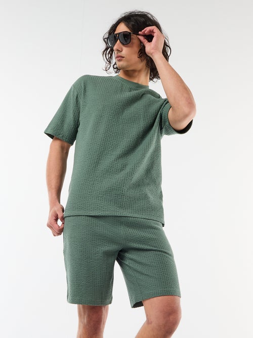 Bermuda maille lourde uni - Kiabi