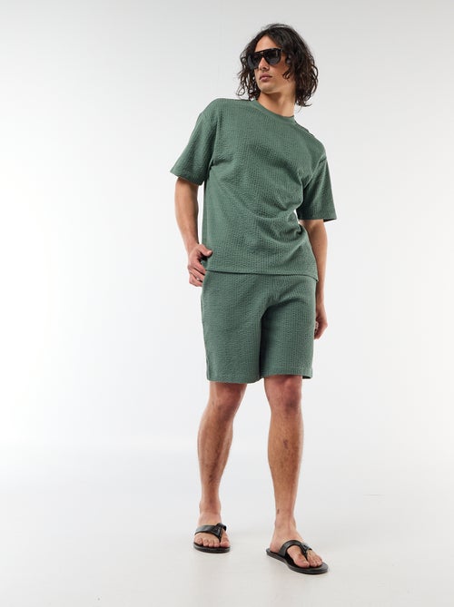 Bermuda maille lourde uni - Kiabi