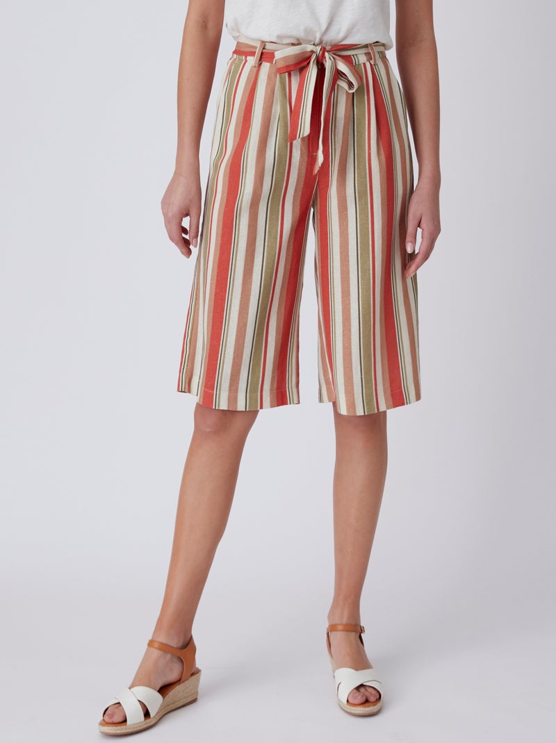 Bermuda mélange lin - Damart Beige - Kiabi