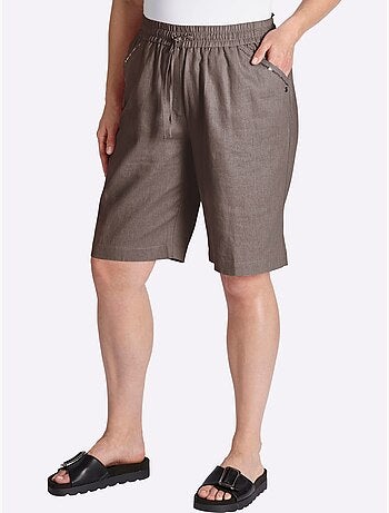 Bermuda Mélange Lin Et Viscose - Taille Standard - Sheego