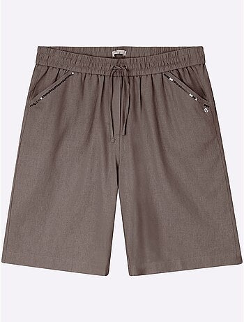 Bermuda Mélange Lin Et Viscose - Taille Standard - Sheego