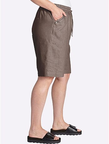 Bermuda Mélange Lin Et Viscose - Taille Standard - Sheego