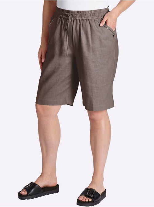 Bermuda Mélange Lin Et Viscose - Taille Standard - Sheego - Kiabi Bermuda Mélange Lin Et Viscose - Taille Standard - Sheego - Kiabi
