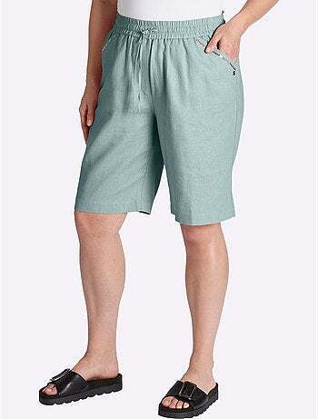 Bermuda Mélange Lin Et Viscose - Taille Standard - Sheego