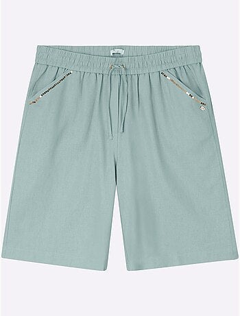 Bermuda Mélange Lin Et Viscose - Taille Standard - Sheego