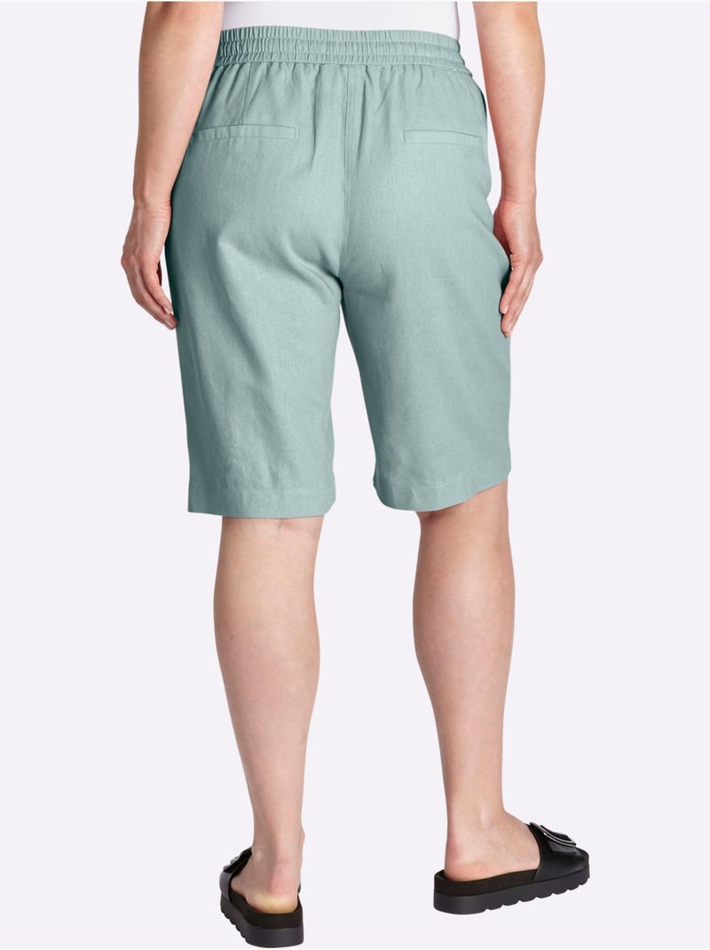 Bermuda Mélange Lin Et Viscose - Taille Standard - Sheego Vert - Kiabi