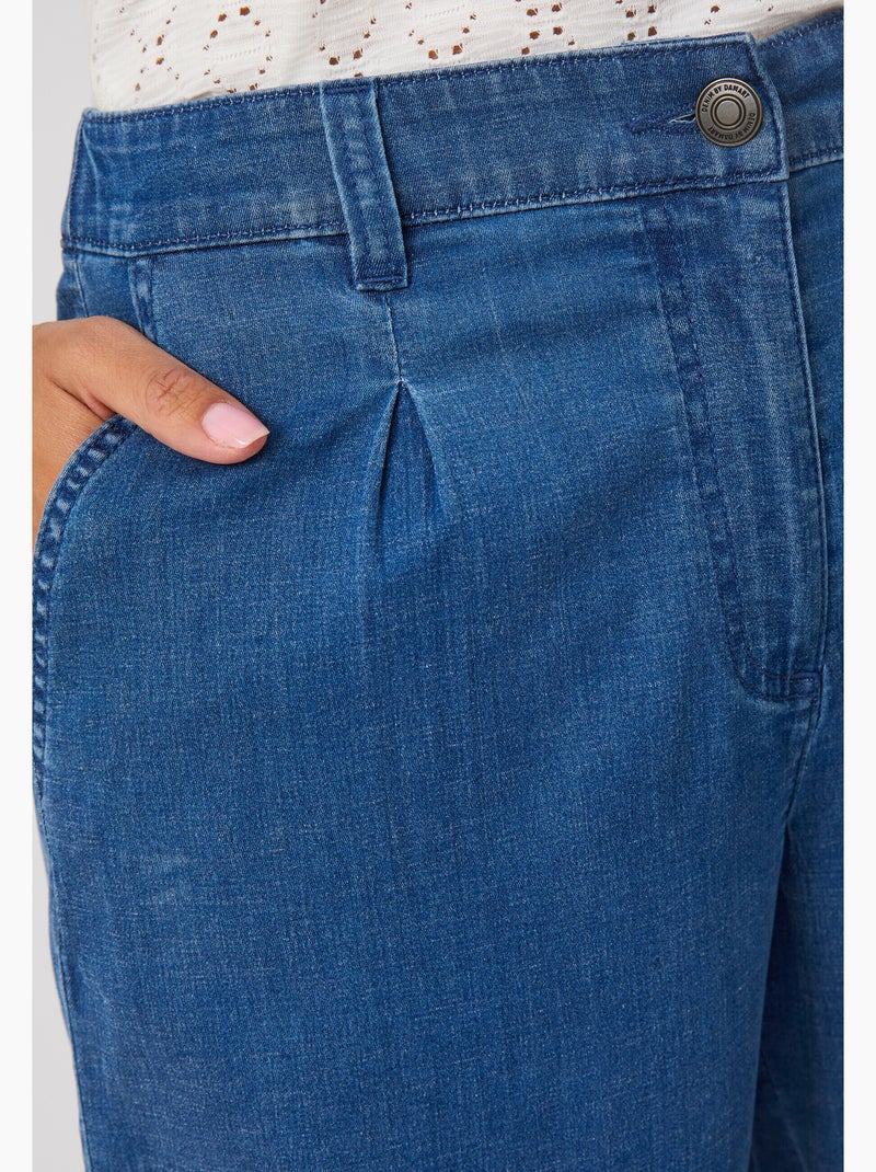 Bermuda mélange Lyocell Tencel(TM) - Damart Bleu denim - Kiabi