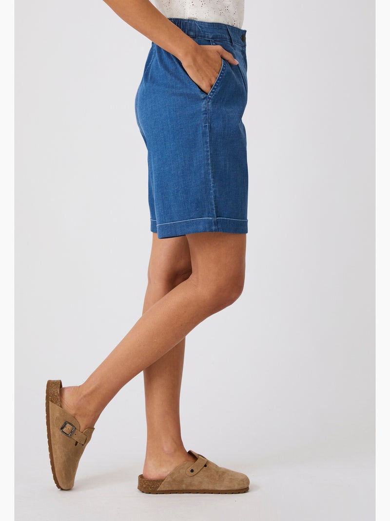 Bermuda mélange Lyocell Tencel(TM) - Damart Bleu denim - Kiabi