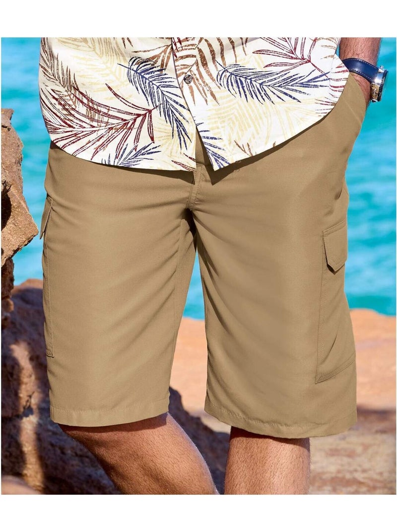 Bermuda Microfibre Cargo  - ATLAS FOR MEN Camel - Kiabi