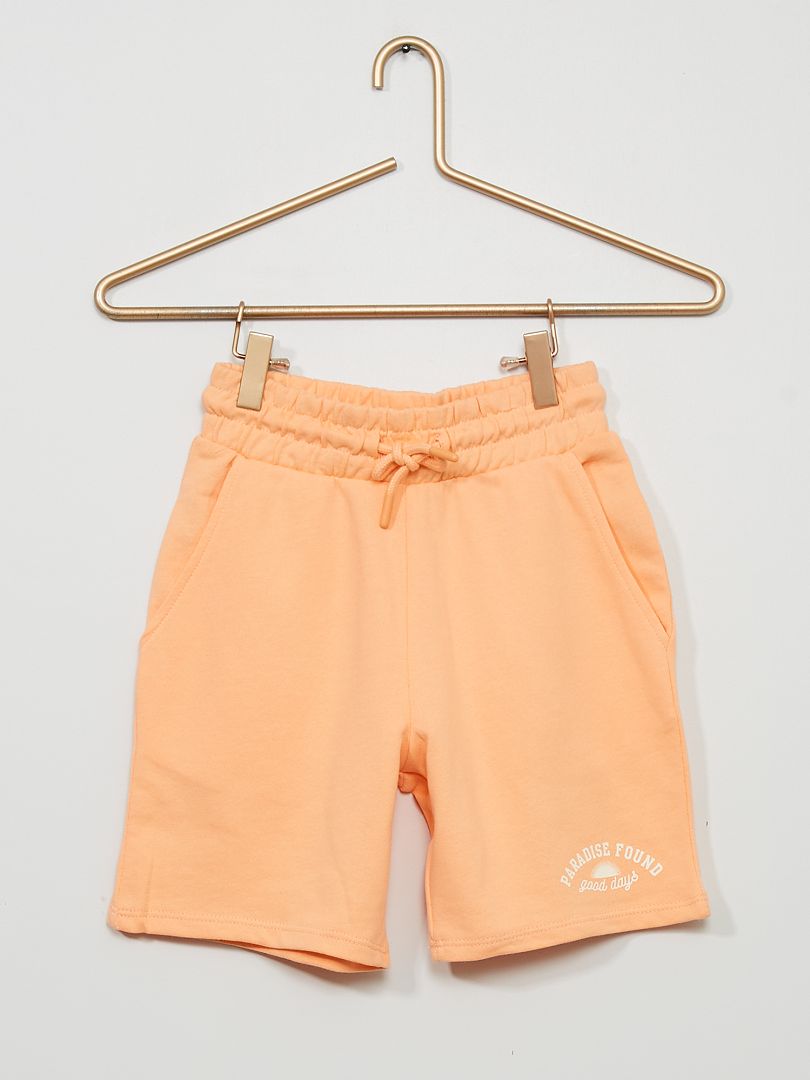 Bermuda molleton avec taille élastiquée Orange - Kiabi