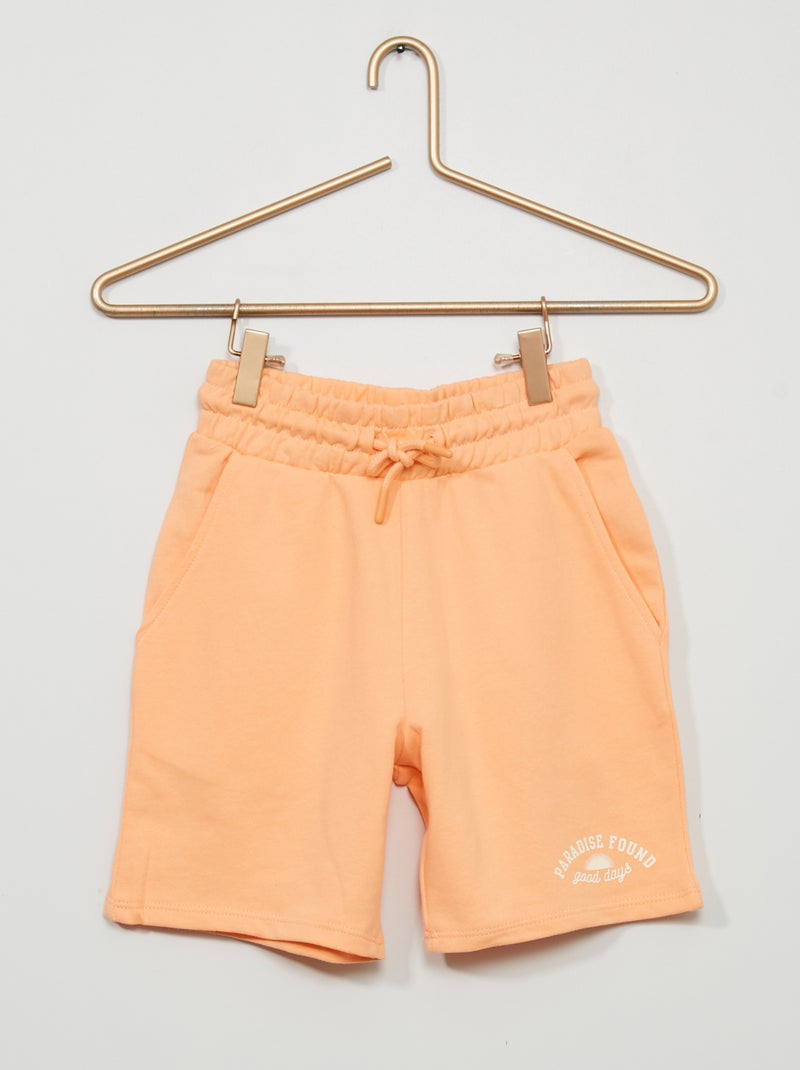 Bermuda molleton avec taille élastiquée Orange - Kiabi