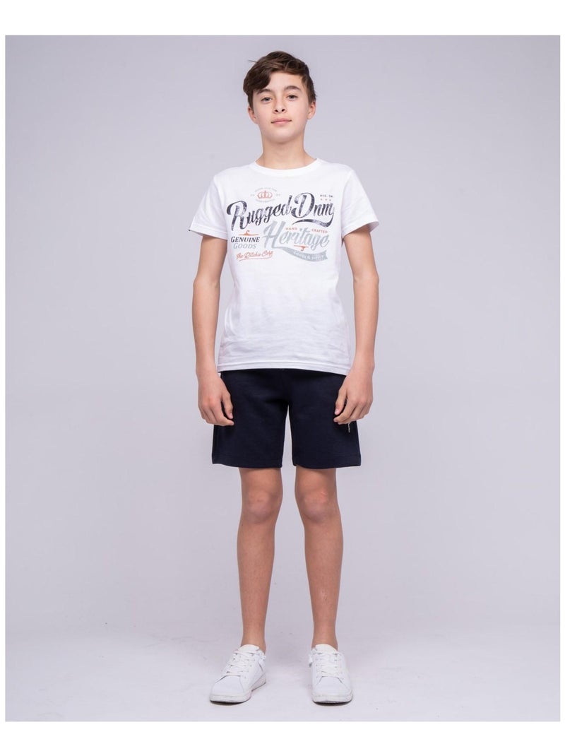 Bermuda molleton BELLO garçon Bleu marine - Kiabi